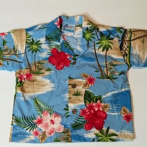 RJC Boy's Hibiscus Hawaiian Island Tiki Shirt